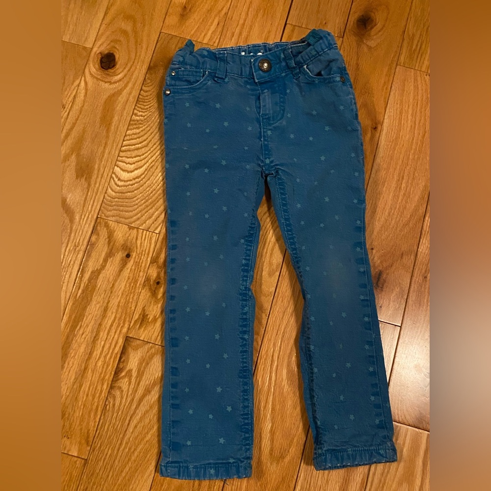 Turquoise lined star jeans